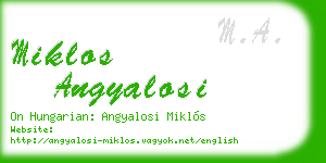 miklos angyalosi business card